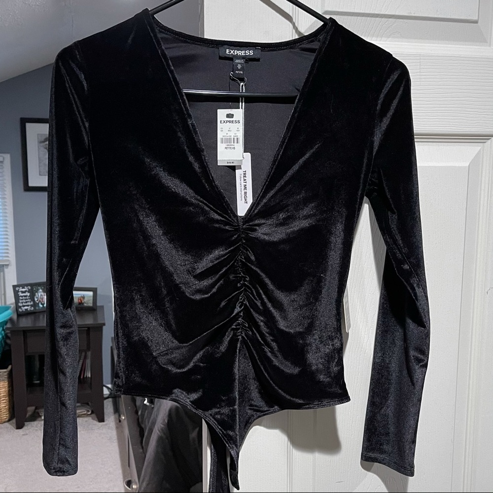 Express Velvet Bodysuit XS. Brand new with tags!!